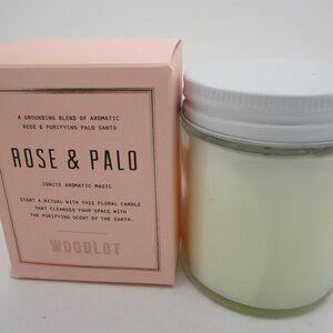 WOODLOT Boxed Jar Candle ROSE & PALO 8 oz - 40 hour Ignite Aromatic Magic